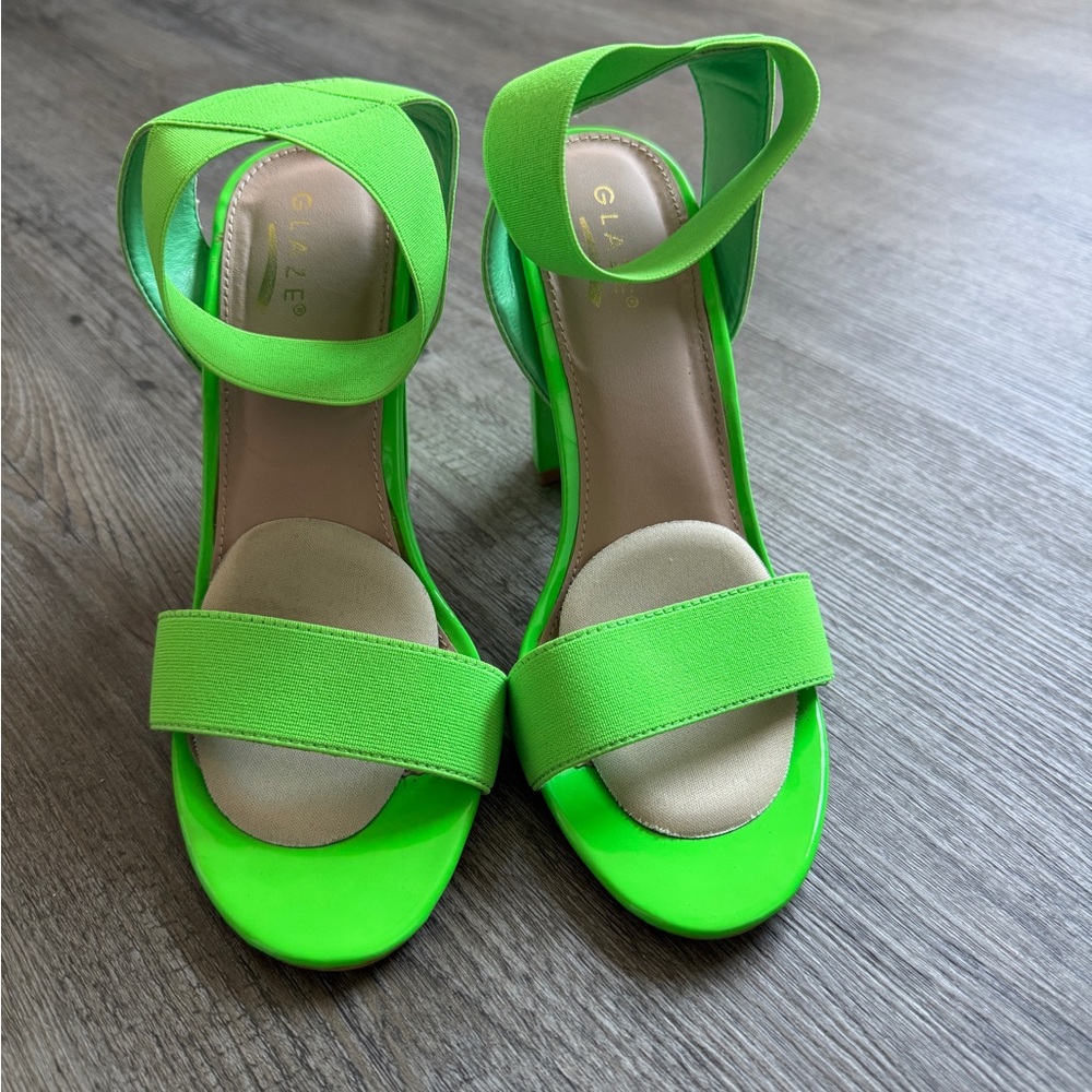 Glaze Neon Green Heels